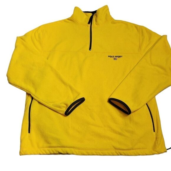 Vintage Polo Ralph Lauren Pullover Mens Size L PolarTec  Fleece 1/4 Zip Sweater - Picture 1 of 11